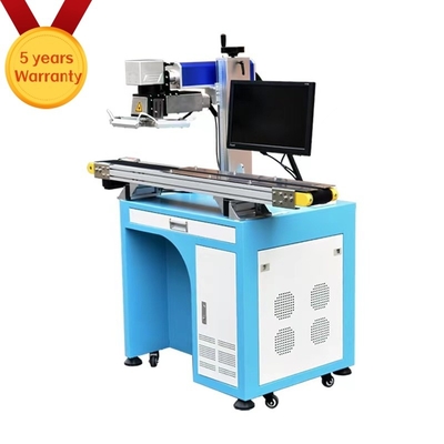 30W 50W Mopa Fiber Laser Marking Machine dengan Conveyor Sistem Posisi Kamera