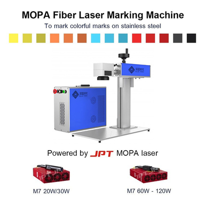 Mesin Penanda Laser Warna 3D Mopa 50W 100W untuk Ukiran Dalam Logam